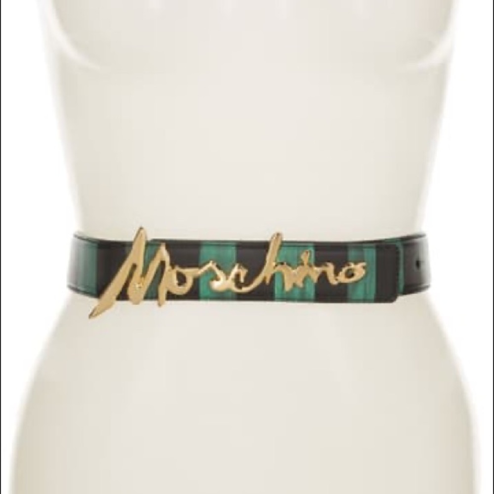 Moschino leather cursive logo belt - Picture 11 of 12